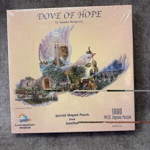 New Sealed SunsOut Dove of Hope Sandra Bergeron 1000 Piece Shaped Jigsaw Puzzle
